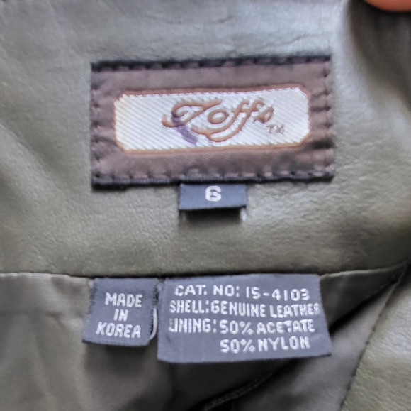 Womens Toff size 6 Olive green genuine leather skirt - Picture 4 of 4